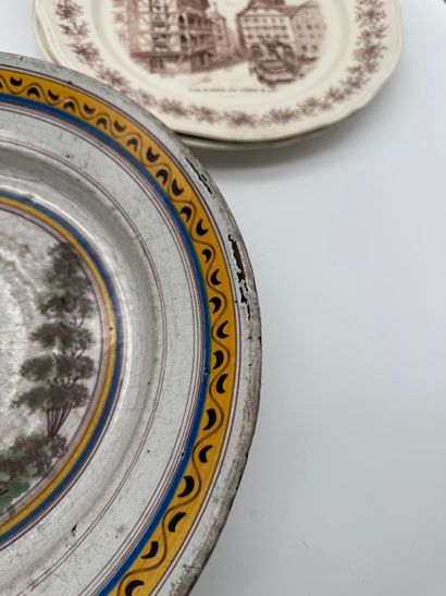 Lot d’assiettes en faïence et céramique diverses...