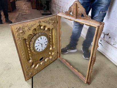 Rahmenuhr (horloge-cadre) de style Biedermeier...