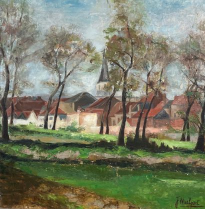 Jeanne Waelput (1891-?) - Village arboré
Huile...