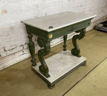 Console à plateau de marbre - Style Renaissance,...