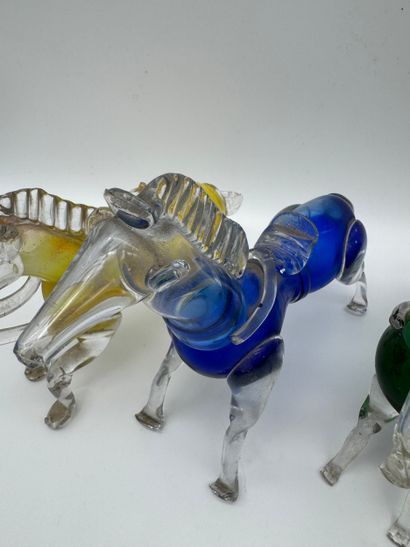 Lot de sujets animaliers en verre (dont Murano)
Ensemble...