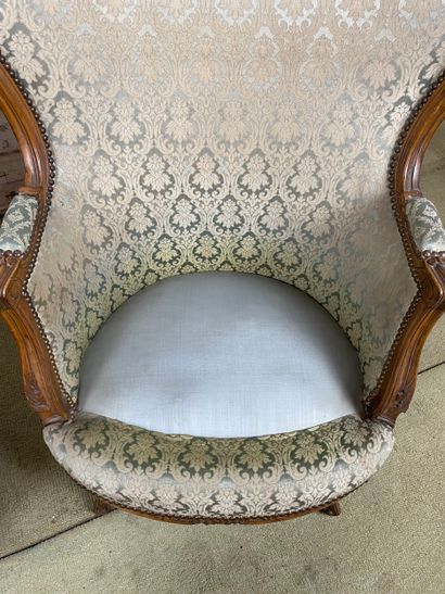 Paire de bergères de style Louis XV (début...