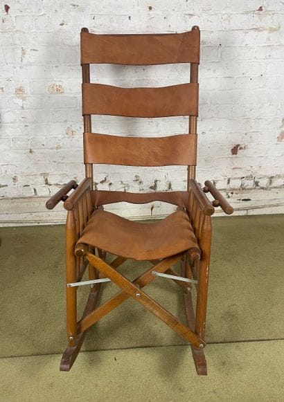Fauteuil pliant à bascule de style campagne...