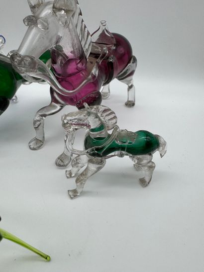 Lot de sujets animaliers en verre (dont Murano)
Ensemble...