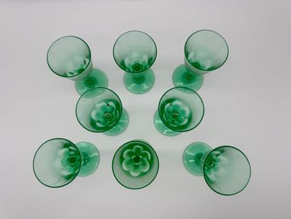 Série de huit verres en cristal d’ouraline...