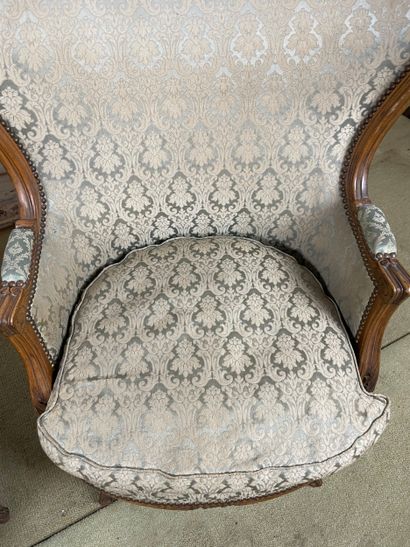 Paire de bergères de style Louis XV (début...