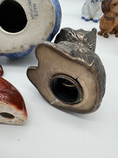 Lot de sujets animaliers en porcelaine et...