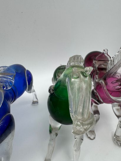 Lot de sujets animaliers en verre (dont Murano)
Ensemble...