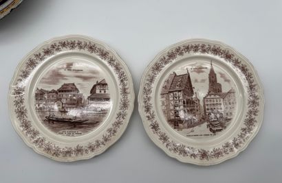 Lot d’assiettes en faïence et céramique diverses...