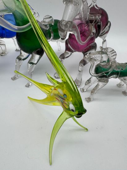 Lot de sujets animaliers en verre (dont Murano)
Ensemble...