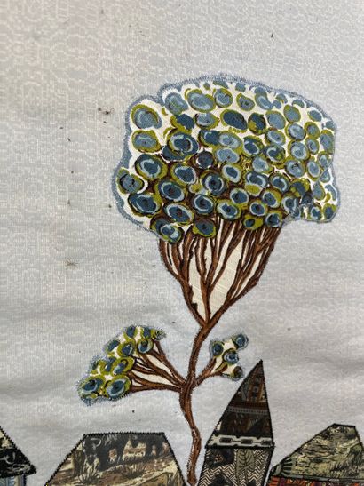 XX siècle - Village and stylized building
Textile...