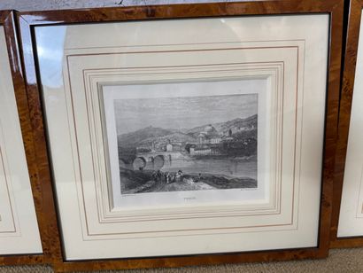 Set of 4 framed engravings of Italian views
Set...