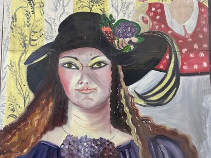 Marianne Dock - Woman with hat and black...