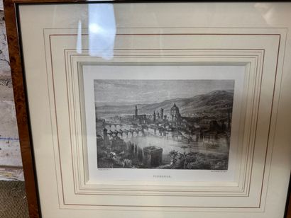 Set of 4 framed engravings of Italian views
Set...