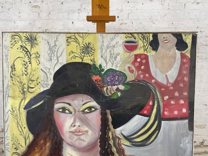 Marianne Dock - Woman with hat and black...