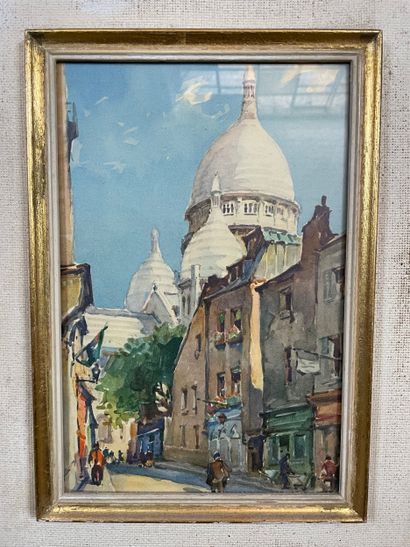 View of the Sacré-Coeur, Montmartre - Watercolor...