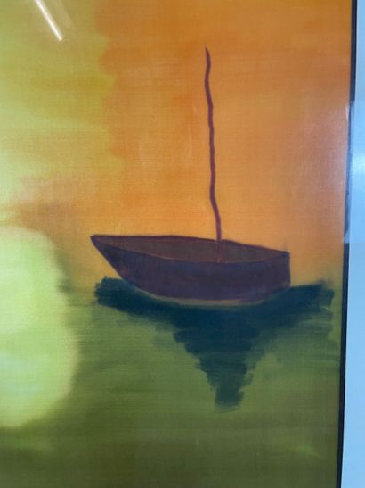 Boat at sunset
Figurative mixed media depicting...
