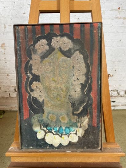 Marianne Dock - Stylized Portrait, 1971
Oil...
