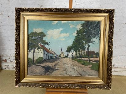 Village road to the church
Oil on canvas...