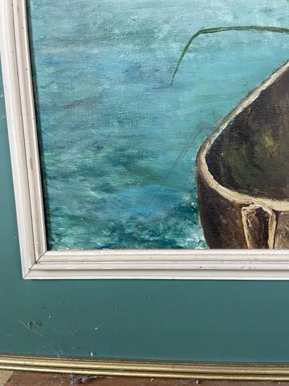 African scene in a pirogue
Oil on canvas...