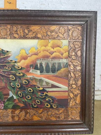 20th century school - Peacock in a garden
Oil...
