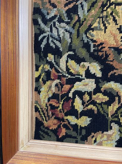 Tapestry - Garden scene with figures and...