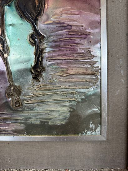Horse
Mixed media on metal plate (bas-relief...