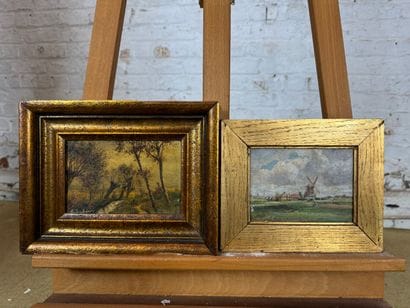 Suite of 2 landscapes
Two oils on canvas...
