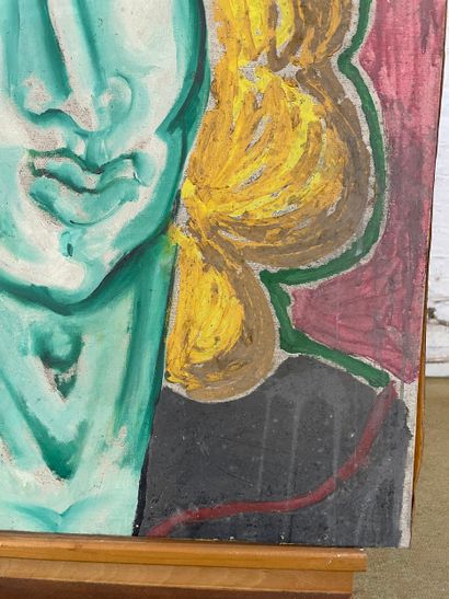 Marianne Dock - Composition à la femme turquoise
Oil...