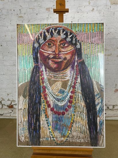Marianne Dock - Tibetan Portrait of a Woman,...