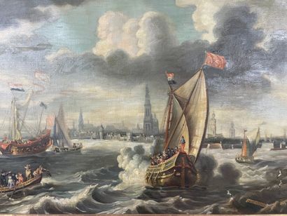 20th century school - Animated seascape,...