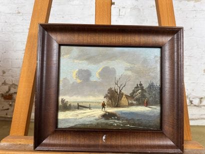 Winter landscape with bridge
Oil on panel...