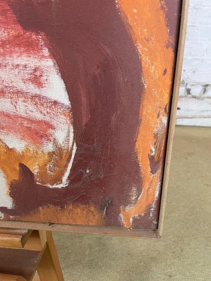 Red and orange figurative composition, 1969
Oil...