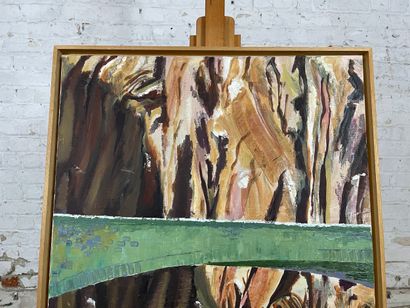 SUZ - Bridge and stylized landscape
Oil on...