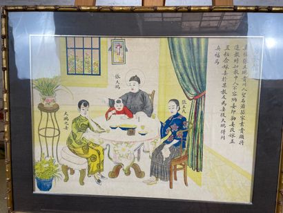 Asian school - Family scene
Color print depicting...