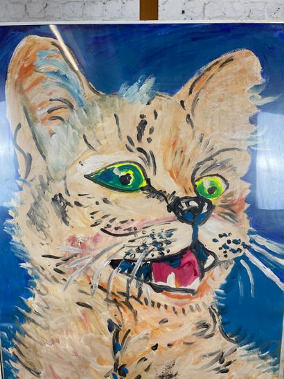 Marianne Dock - Portrait of a feline, 2000
Gouache...
