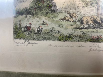 Marcel Jacque - Barbizon
Color etching depicting...