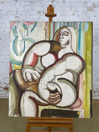 Marianne Dock - Composition with figures
Oil...