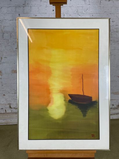 Boat at sunset
Figurative mixed media depicting...
