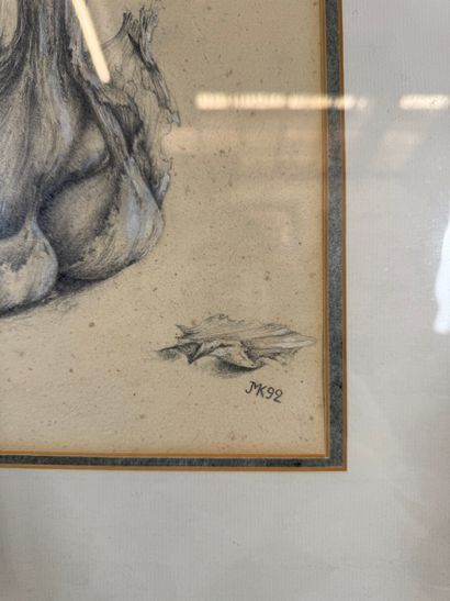 Oostende - Study of a head of garlic (1992)
Charcoal...
