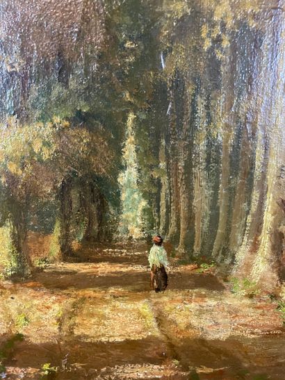 H. de Latour - Animated forest path
Oil on...