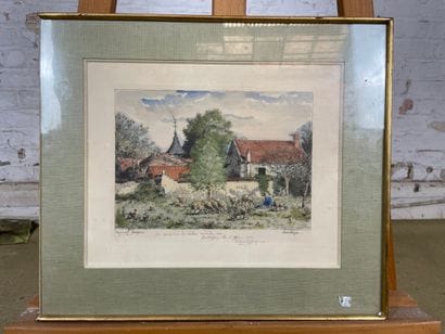 Marcel Jacque - Barbizon
Color etching depicting...