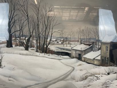 Suzanne Cocq (1894-1979) - Snowy winter landscape,...
