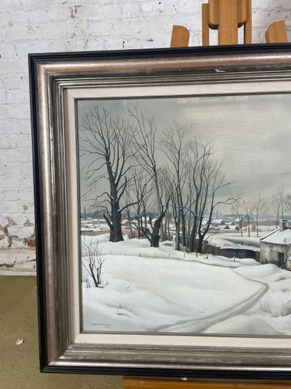 Suzanne Cocq (1894-1979) - Snowy winter landscape,...