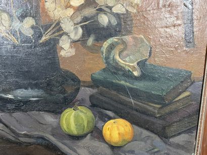 XX siècle - Still life with fruit, shell...