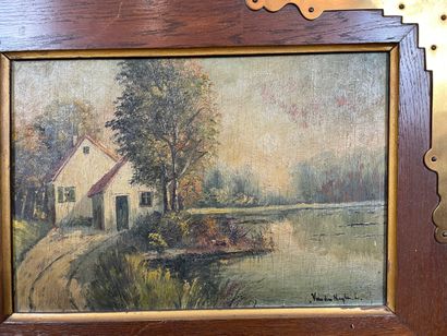 L. Van den Breghe - House by the water
Oil...