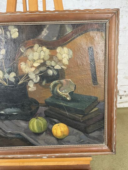 XX siècle - Still life with fruit, shell...
