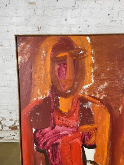 Red and orange figurative composition, 1969
Oil...