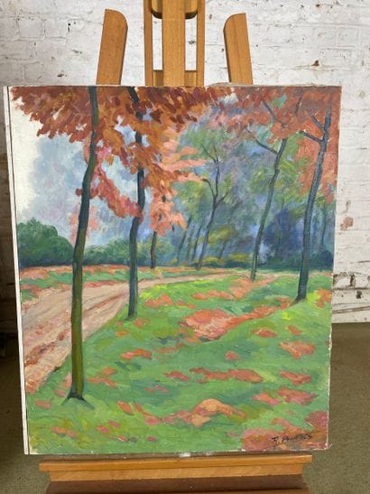 A. Bertels or A. Hertels - Forest path
Oil...