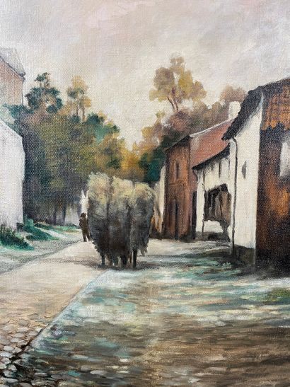 Moncousin - Lively village street
Oil on...